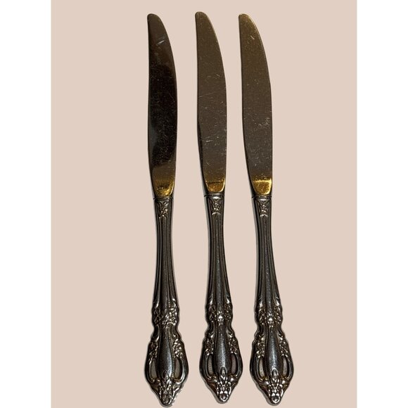 Oneida Distinction Deluxe Raphael Stainless Steel Dinner Knives Set Of 3 - Picture 2 of 2